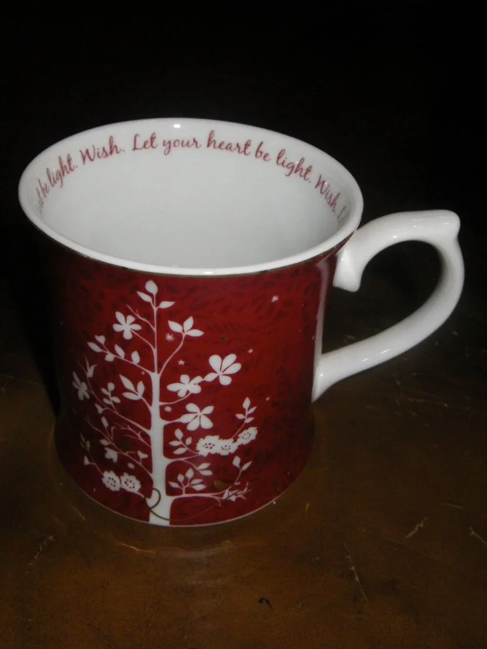 Starbucks 2009 Coffee Mug Red White Gold Bird By Rosanna Christmas Holiday 12oz